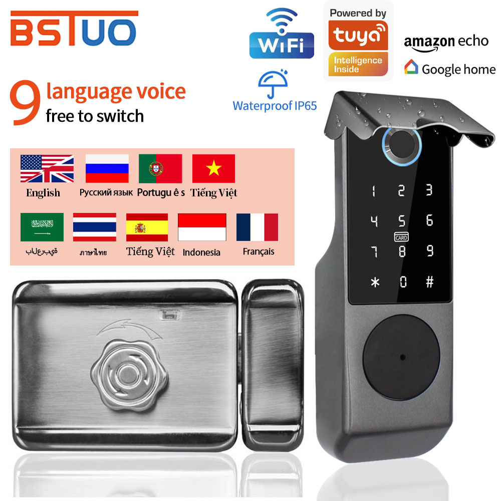 Smart Garden Door Lock - TUYA WIFI Smart Deurslot Vingerafdrukslot IC-kaart