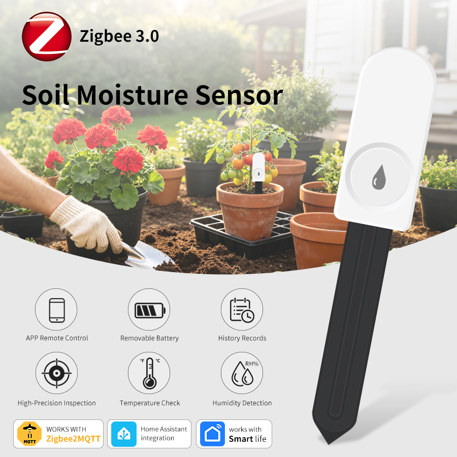 Smart Garden Home Assistant - ZigBee Smart Bodemvochtsensor Temperatuur- en vochtigheidsmeter