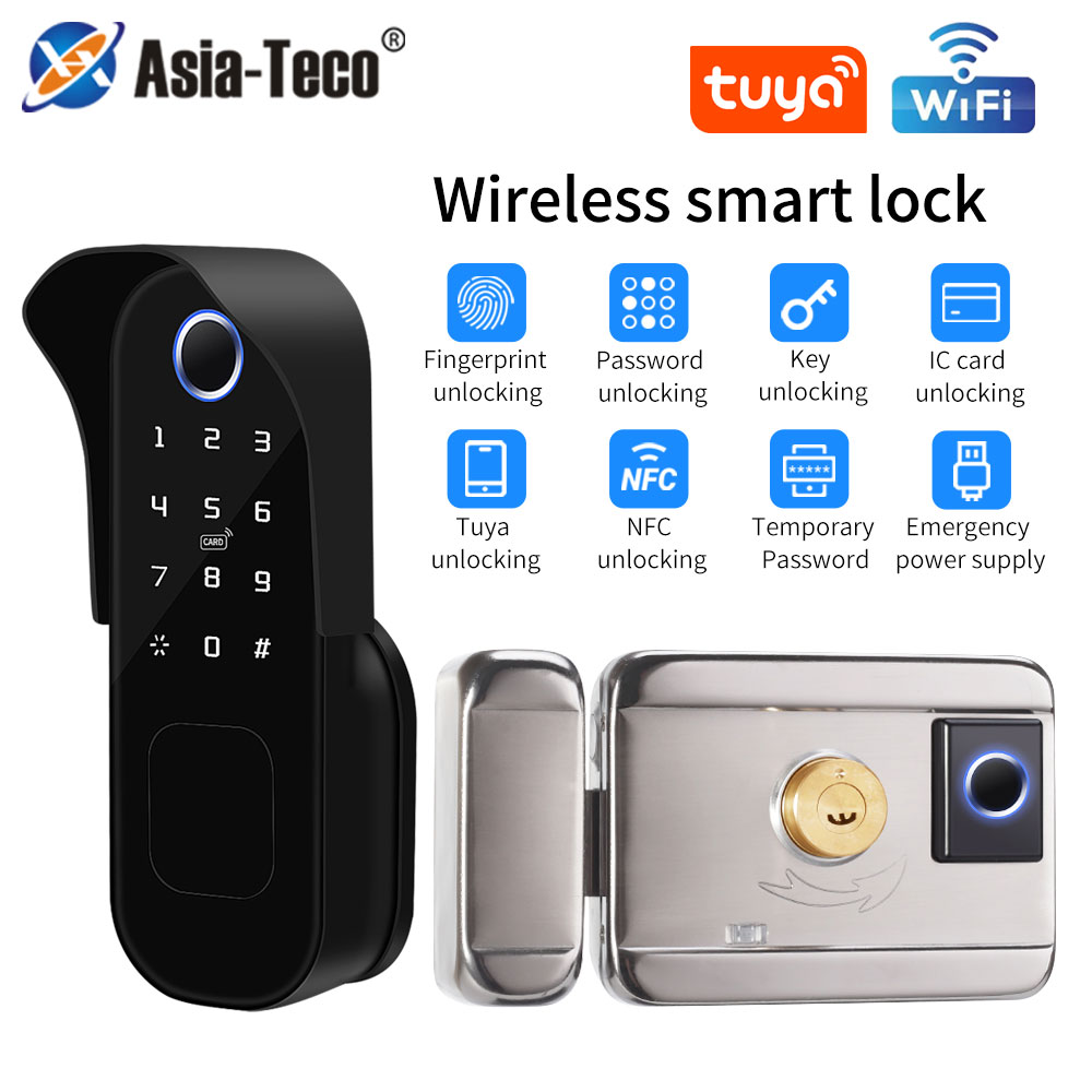 Smart Garden Gate Lock - Tuya Vingerafdruk Deurslot Waterdichte buitenpoort Smart