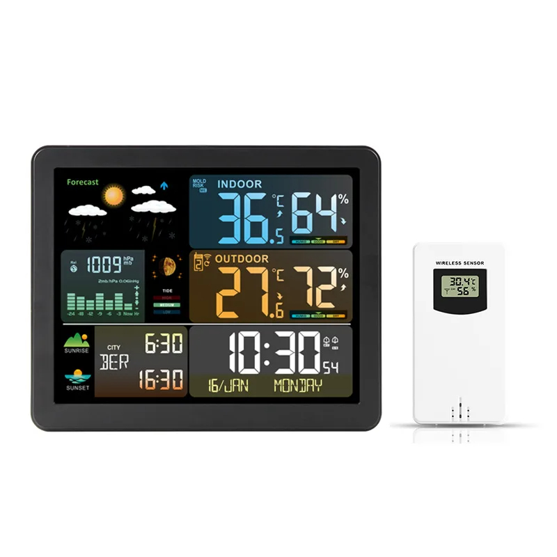 Garden Weather Station - Digitale weerstationklok Binnen Buiten Temperatuur- en