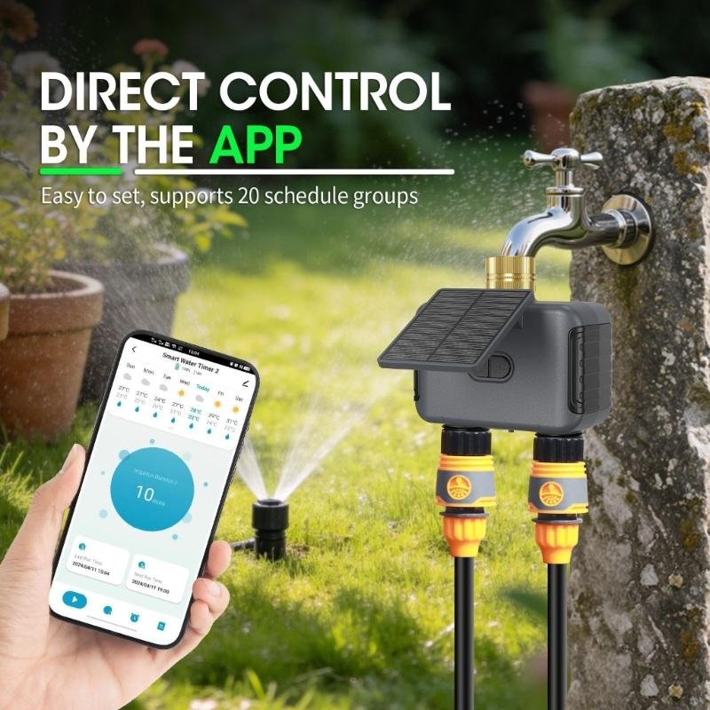 2-zone watertimer op zonne-ene - Wifi Irrigation Timer recensie en prijs